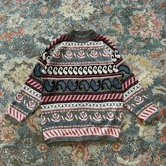 Vintage  Delaire Abstarct Sweater Small - Picture 1 of 4